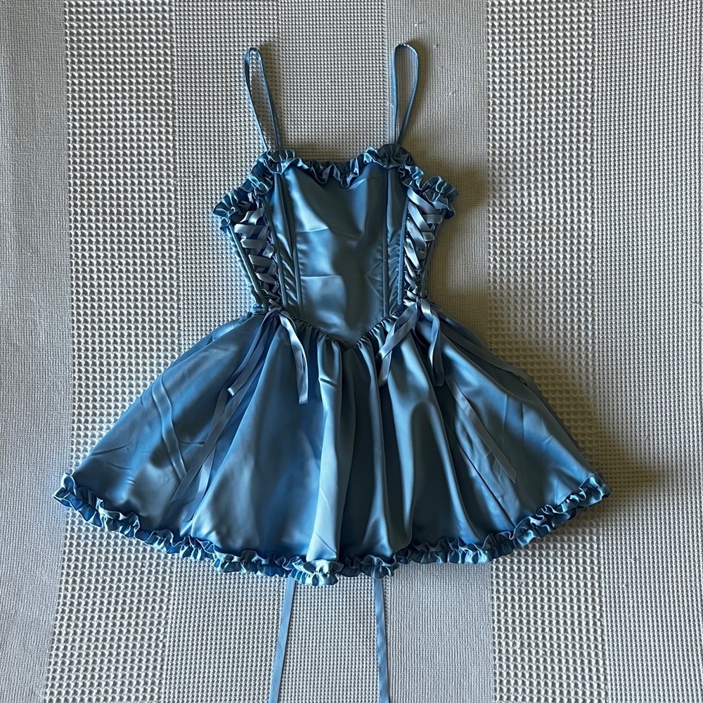 NWOT - Dolls Kill - ‘Takes the Cake Mini Dress’ - Light Blue - Medium